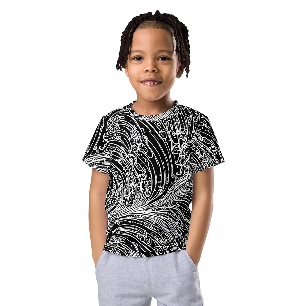 Stellar Tsunami on Kids Crew Neck T-Shirt — Front