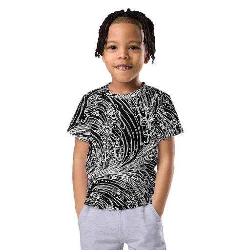 Stellar Tsunami on a Kids Crew Neck T-Shirt