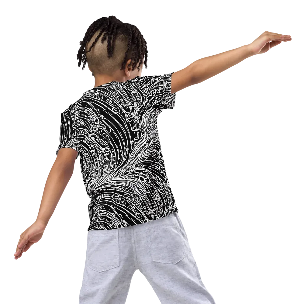 Stellar Tsunami on Kids Crew Neck T-Shirt — Back