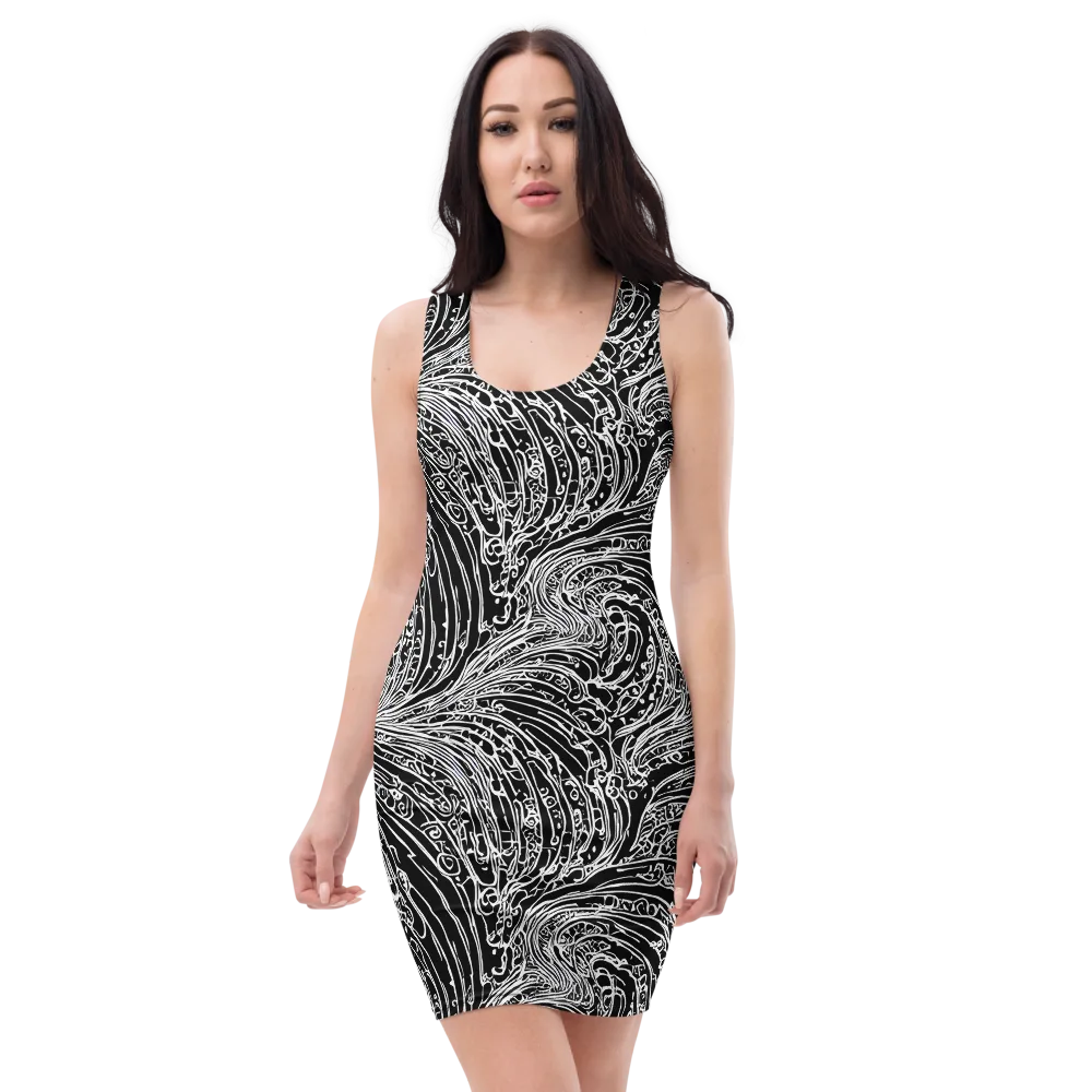 Stellar Tsunami on Bodycon Dress — Front