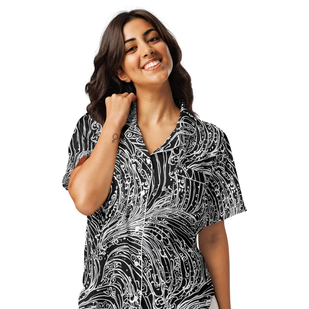 Stellar Tsunami on Women's Short Sleeve Pajama Top — Front