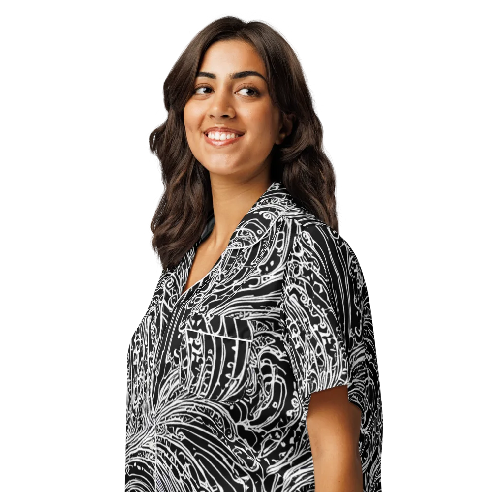 Stellar Tsunami on Women's Short Sleeve Pajama Top — Left Front
