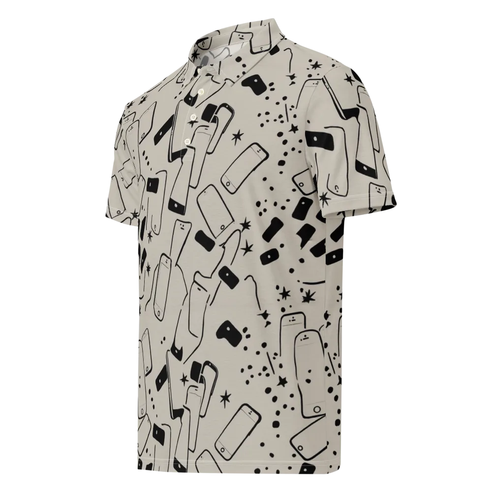 Blackout Call on Men's Slim Fit Polo Shirt — Left Front
