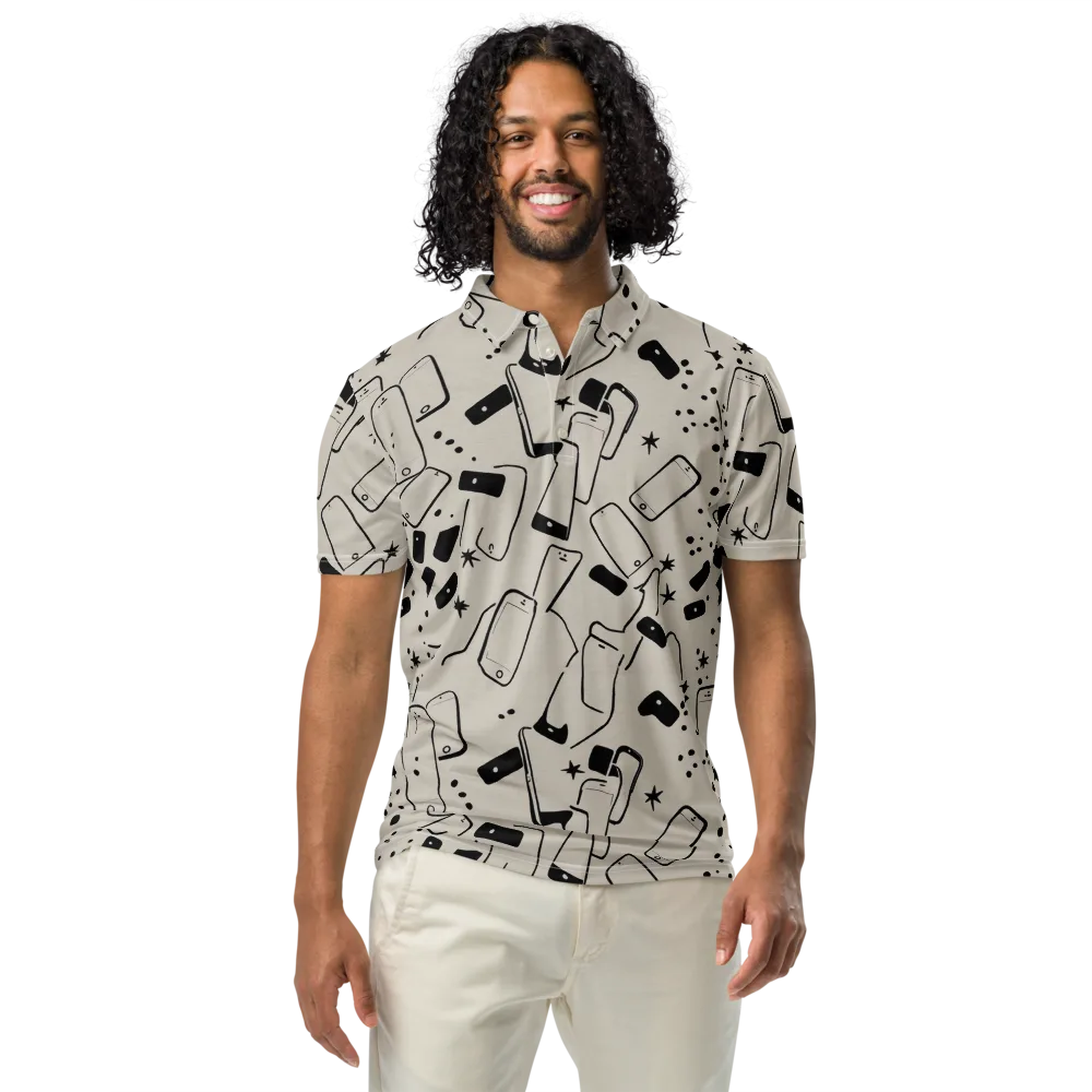 Blackout Call on Men's Slim Fit Polo Shirt — Front