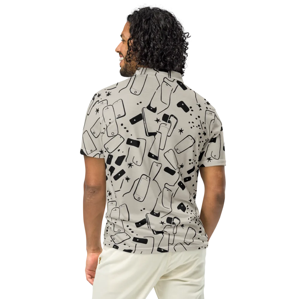 Blackout Call on Men's Slim Fit Polo Shirt — Back