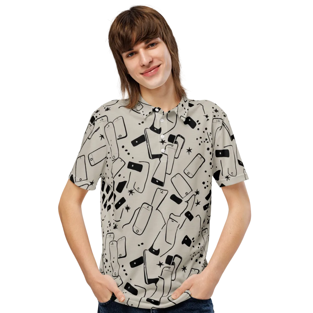 Blackout Call on Men's Slim Fit Polo Shirt — Front