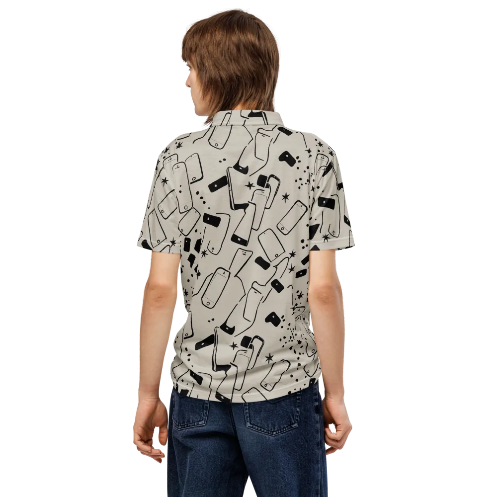 Blackout Call on Men's Slim Fit Polo Shirt — Back
