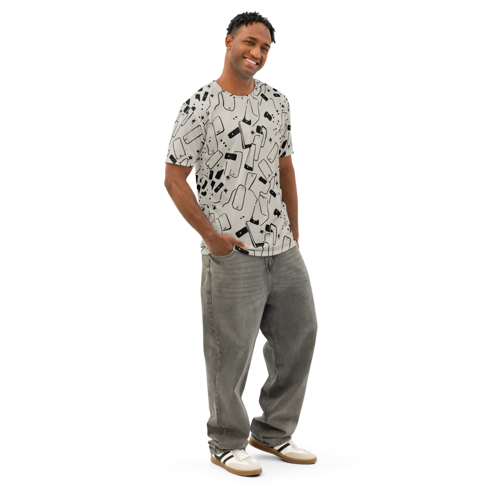Blackout Call on Men's Cotton Crew Neck T-Shirt — Right Front
