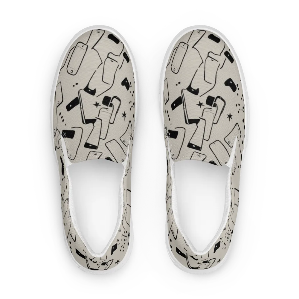 Blackout Call on Men's Slip-On Canvas Shoes — Front