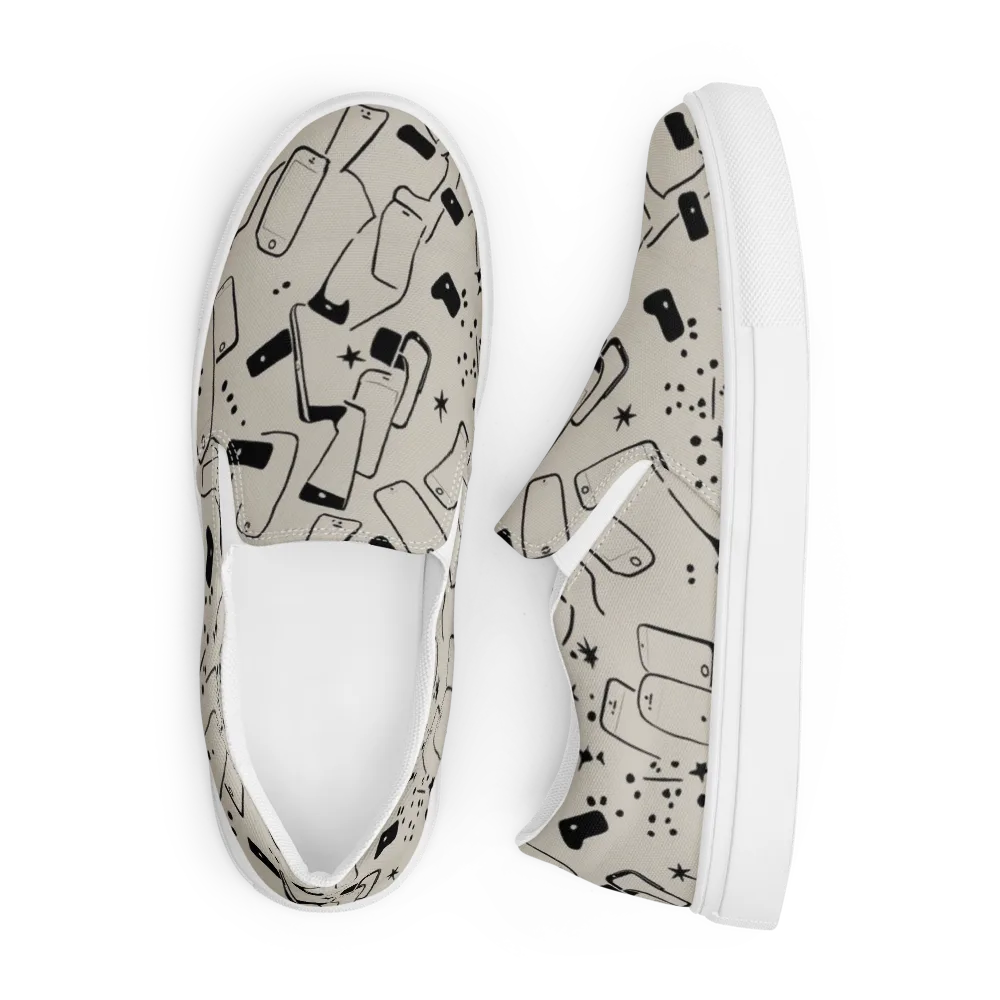 Blackout Call on Men's Slip-On Canvas Shoes — Front