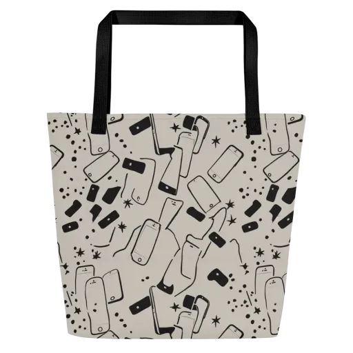 Blackout Call on a Large Tote Bag W/ Pocket