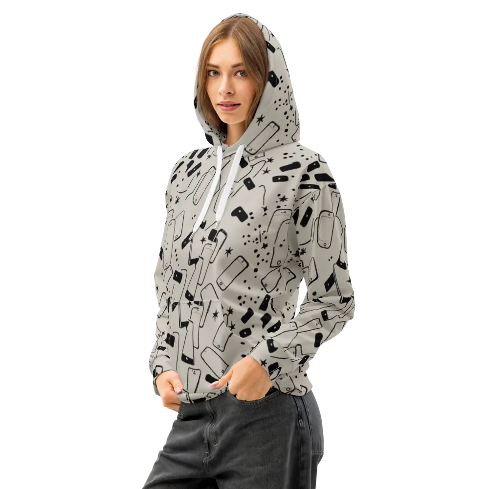 Blackout Call on Cotton Hoodie — Left Front