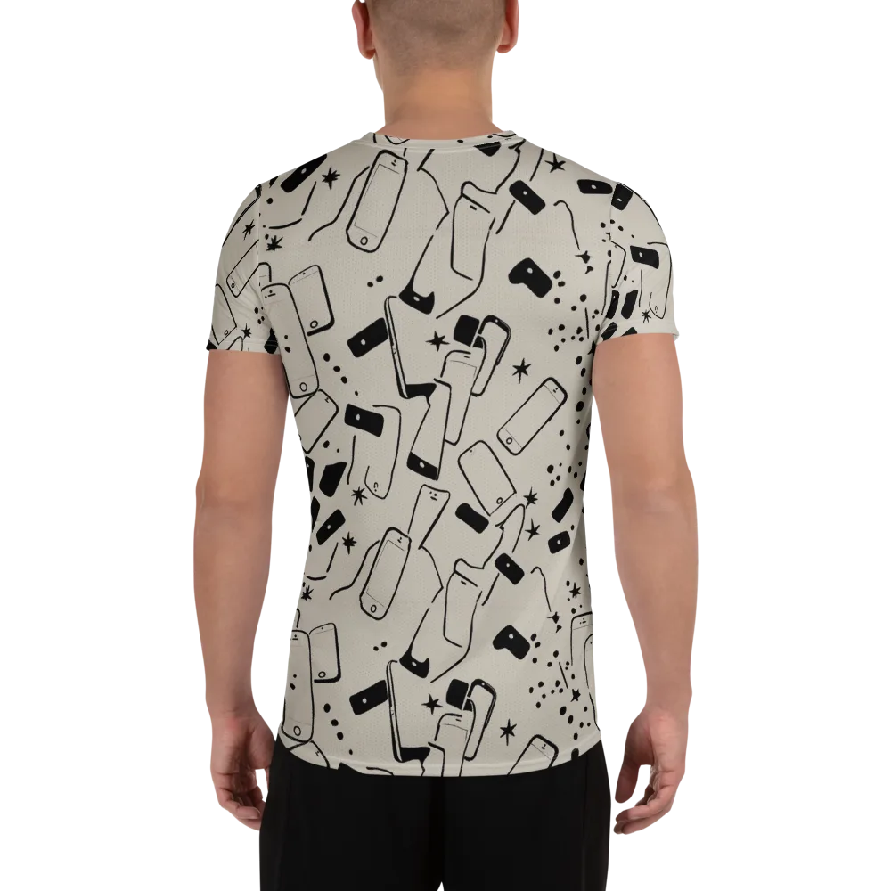 Blackout Call on Men's Athletic T-Shirt — Back