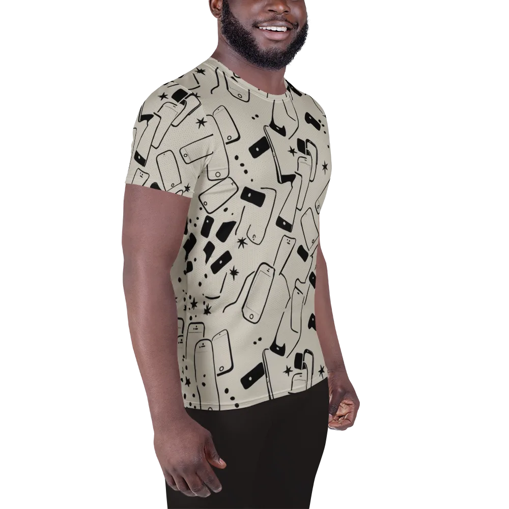 Blackout Call on Men's Athletic T-Shirt — Right