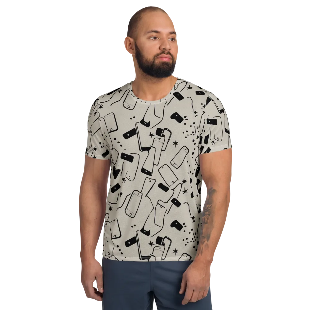 Blackout Call on Men's Athletic T-Shirt — Front