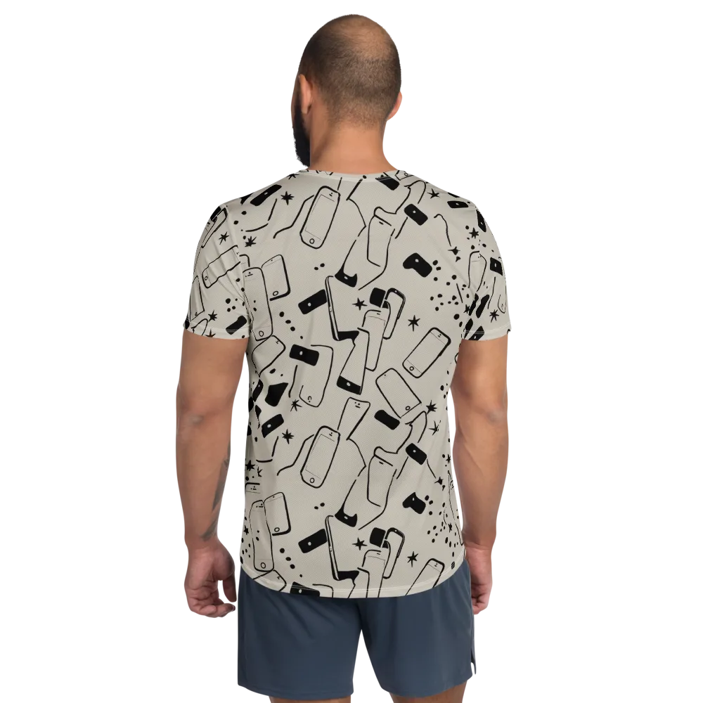 Blackout Call on Men's Athletic T-Shirt — Back