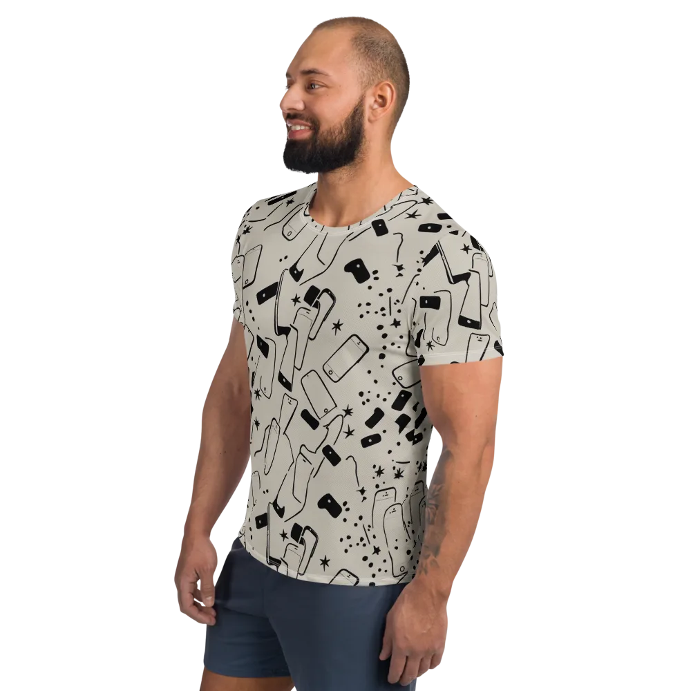 Blackout Call on Men's Athletic T-Shirt — Left