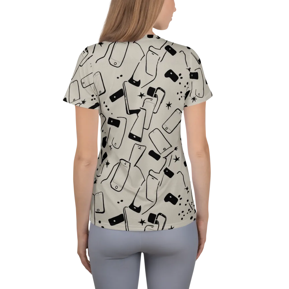 Blackout Call on Women's Athletic T-Shirt — Back