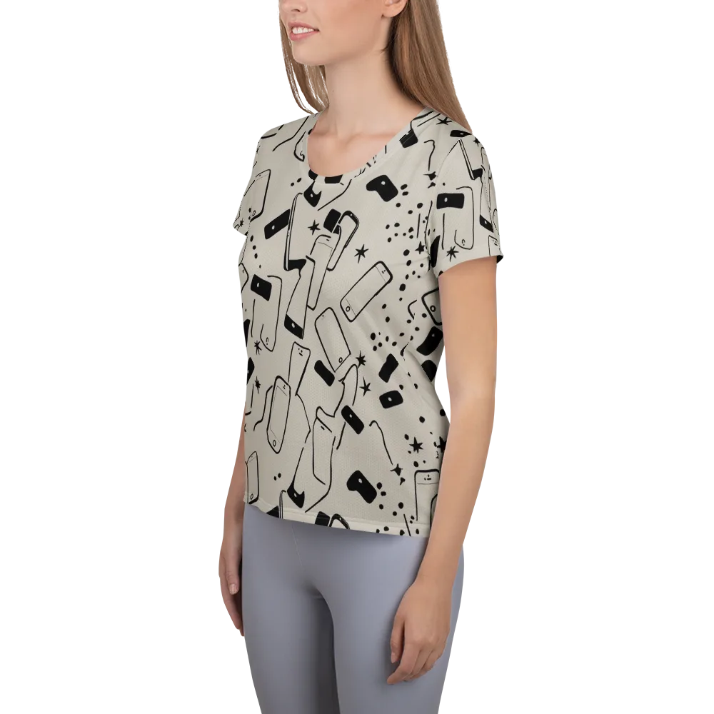 Blackout Call on Women's Athletic T-Shirt — Left