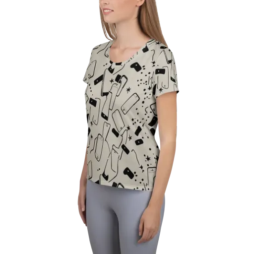 Blackout Call on a Women's Athletic T-Shirt
