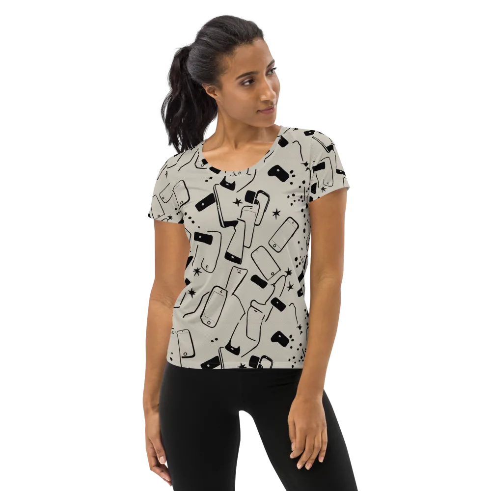 Blackout Call on Women's Athletic T-Shirt — Front