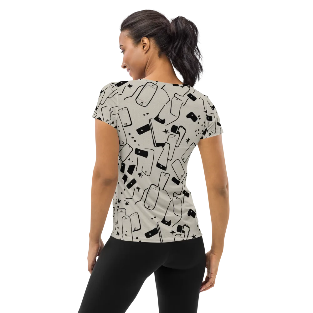 Blackout Call on Women's Athletic T-Shirt — Back