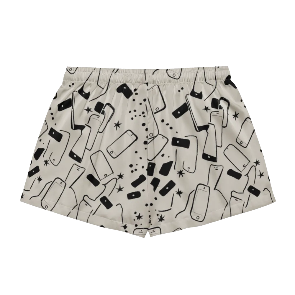 Blackout Call on Women's Pajama Shorts — Back
