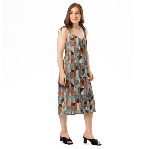Copper Geometry on a Slip Dress