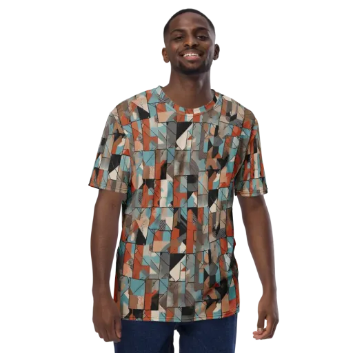 Copper Geometry on a Men's Crew Neck T-Shirt