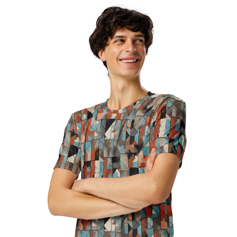 Copper Geometry on Men's Crew Neck T-Shirt — Left Front
