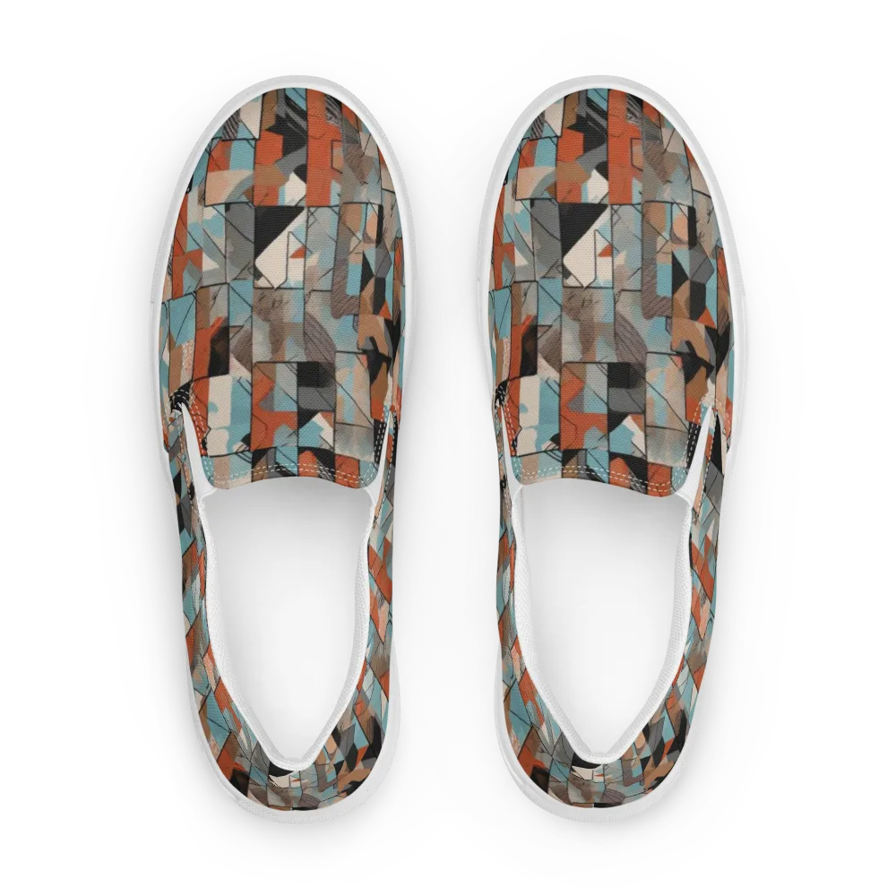 Copper Geometry on Men's Slip-On Canvas Shoes — Front