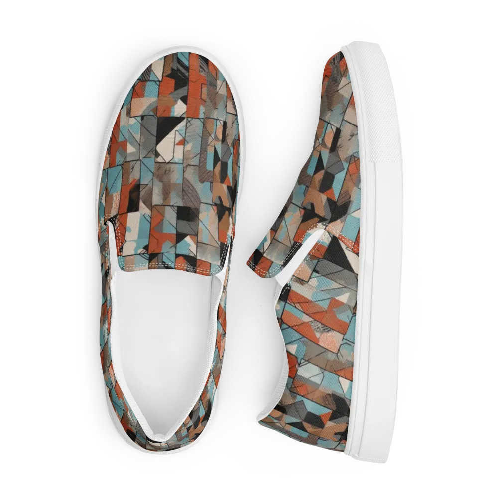 Copper Geometry on Men's Slip-On Canvas Shoes — Front