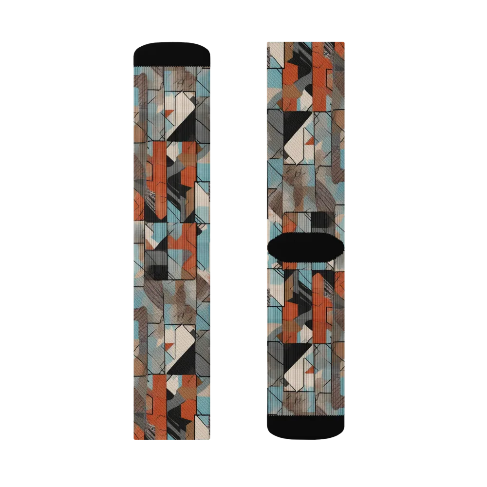 Copper Geometry on Socks — Right Sock