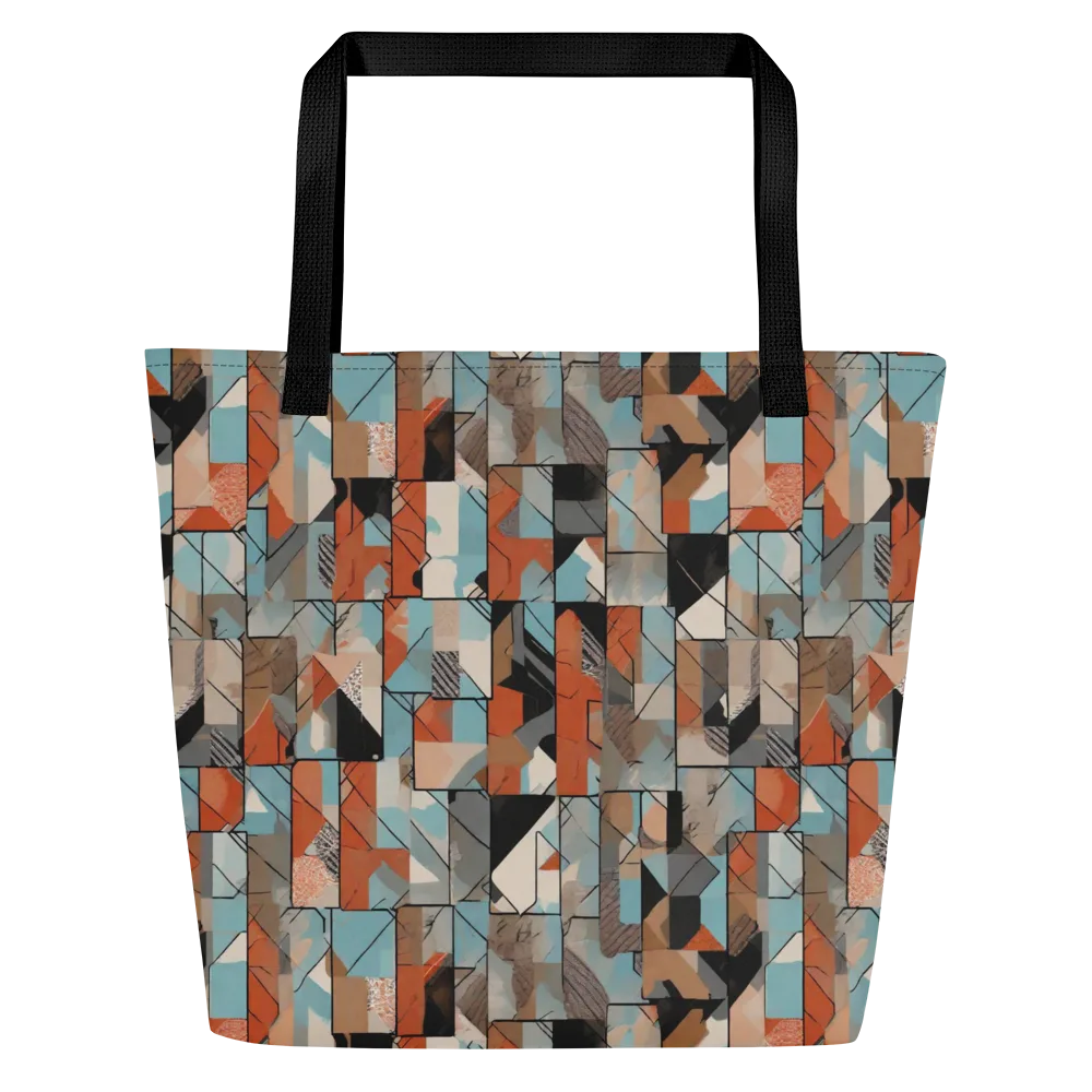 Copper Geometry on Large Tote Bag W/ Pocket — Front