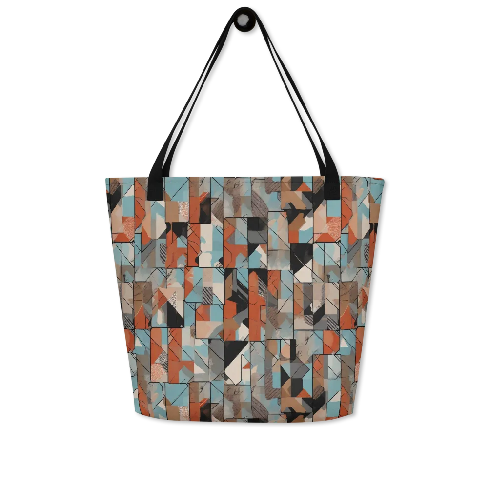 Copper Geometry on Large Tote Bag W/ Pocket — Front