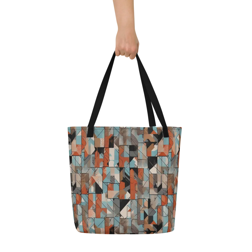 Copper Geometry on Large Tote Bag W/ Pocket — Front