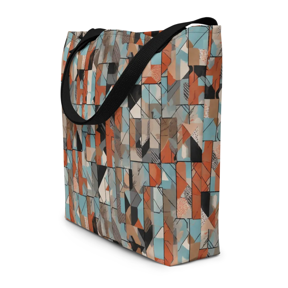 Copper Geometry on Large Tote Bag W/ Pocket — Front