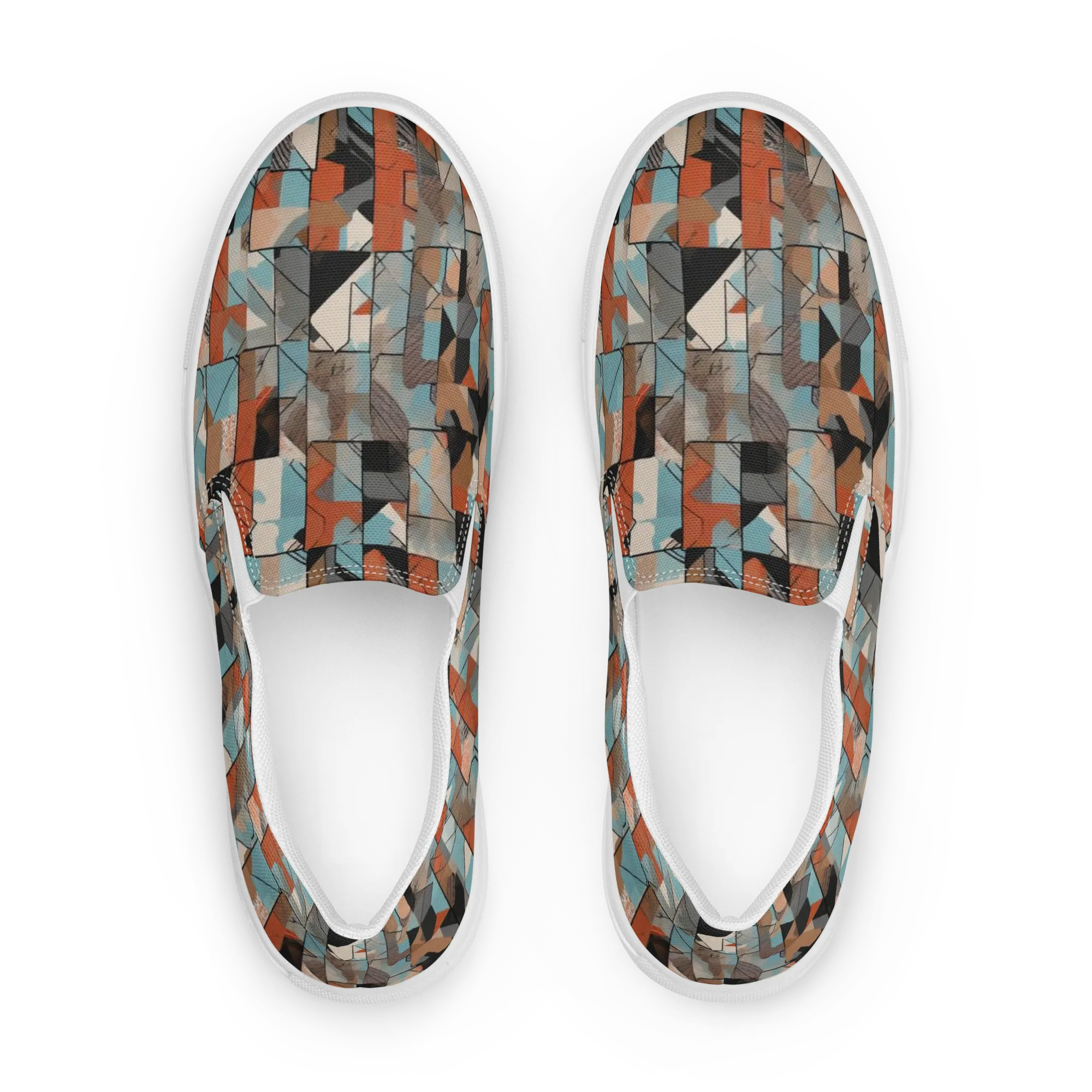 Copper Geometry on Women's Slip-On Canvas Shoes — Front