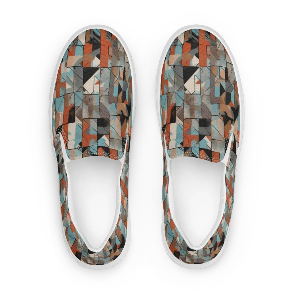 Copper Geometry on Women's Slip-On Canvas Shoes — Front