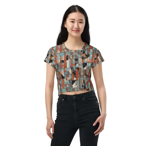 Copper Geometry on a Crop Tee