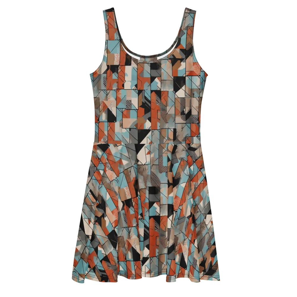 Copper Geometry on Skater Dress — Front