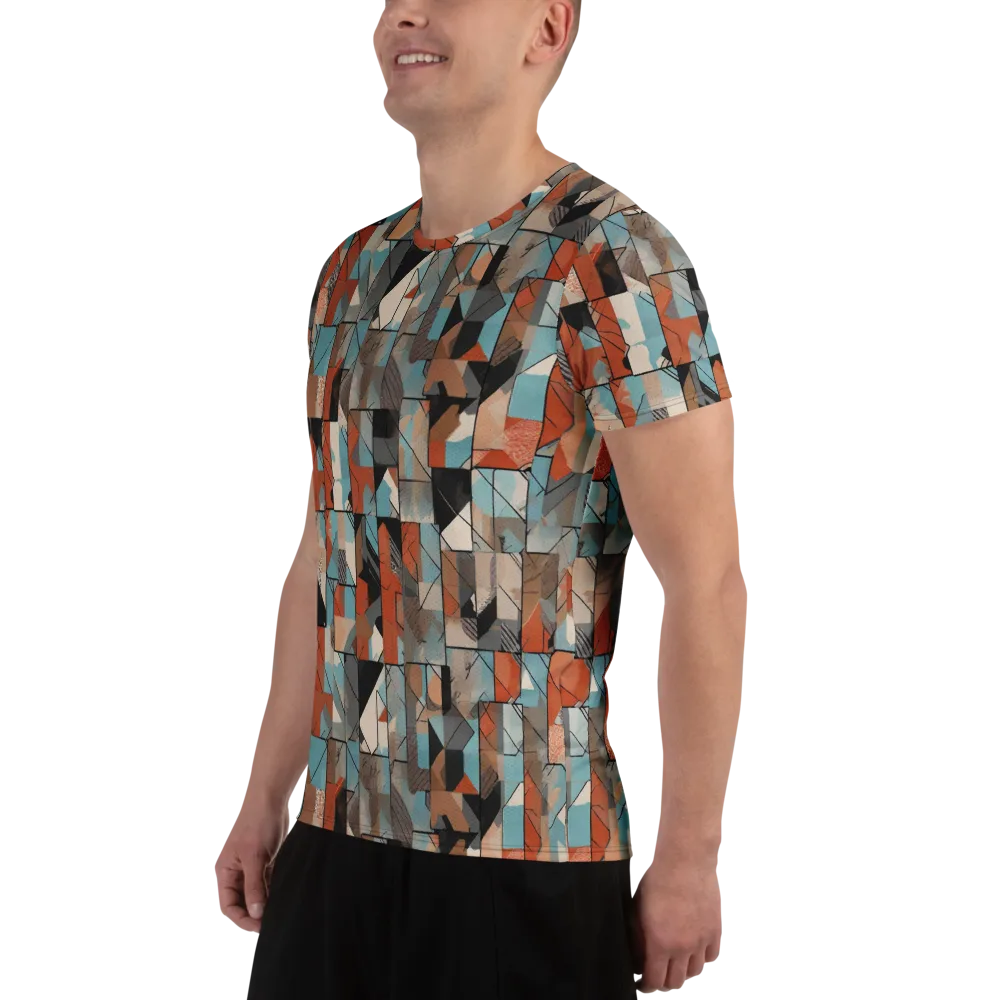 Copper Geometry on Men's Athletic T-Shirt — Left