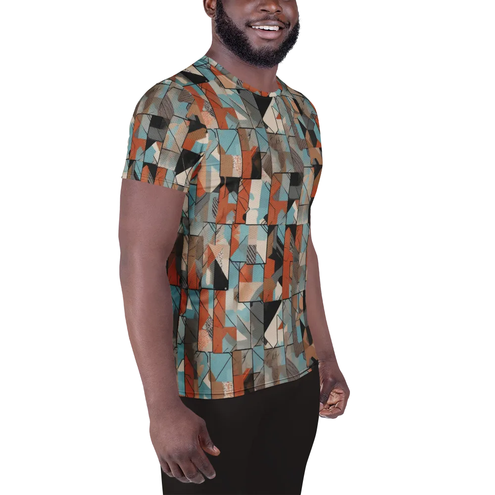 Copper Geometry on Men's Athletic T-Shirt — Right