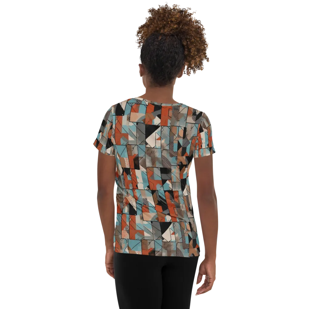 Copper Geometry on Women's Athletic T-Shirt — Back