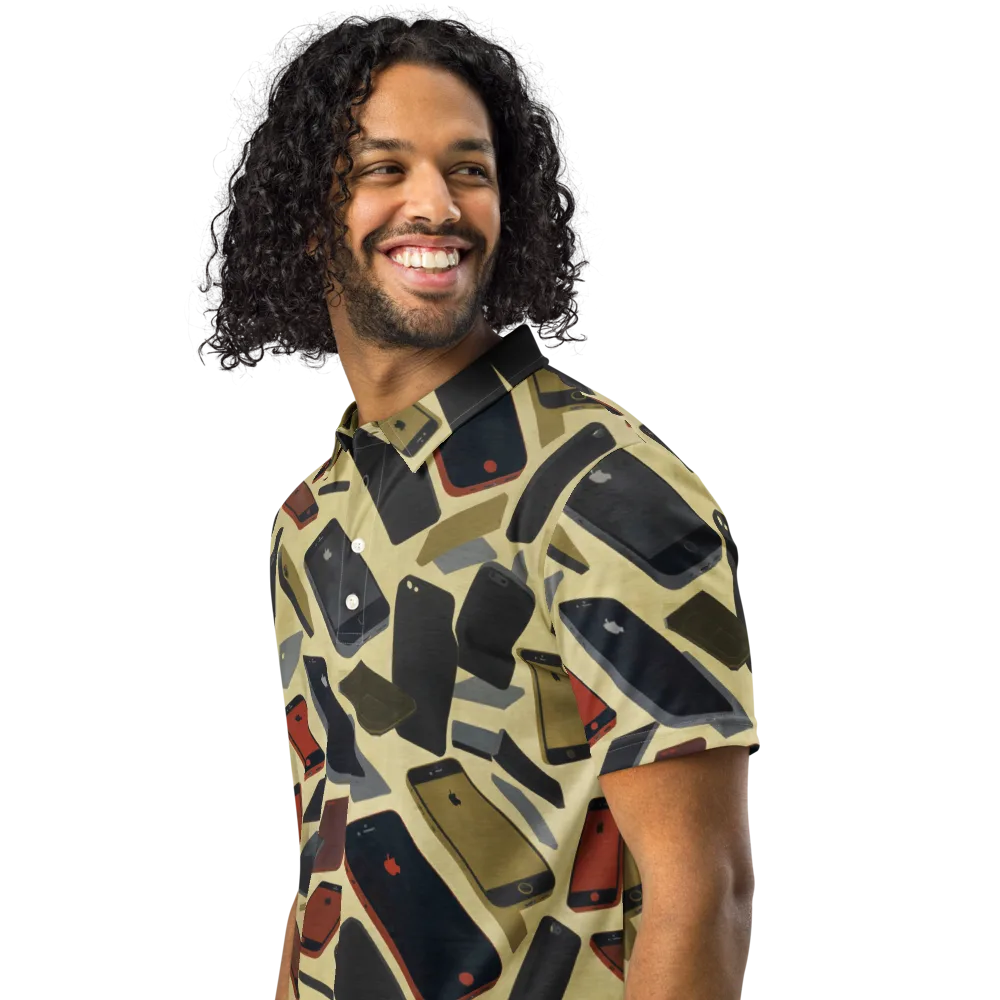 Analog Circuit on Men's Slim Fit Polo Shirt — Left Front