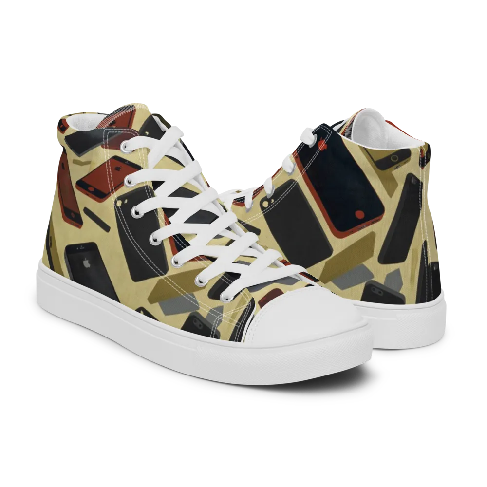 Analog Circuit on Men's High Top Canvas Shoes — Right