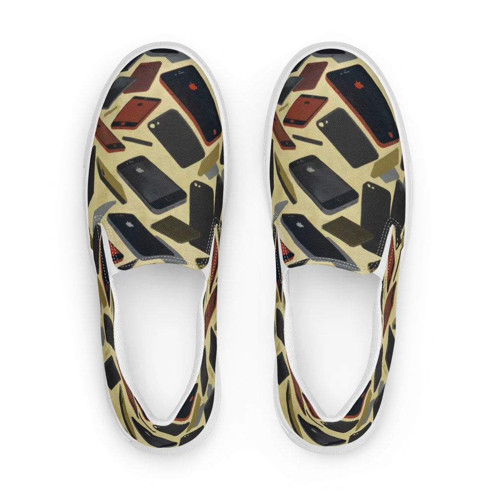 Analog Circuit on Men's Slip-On Canvas Shoes — Front