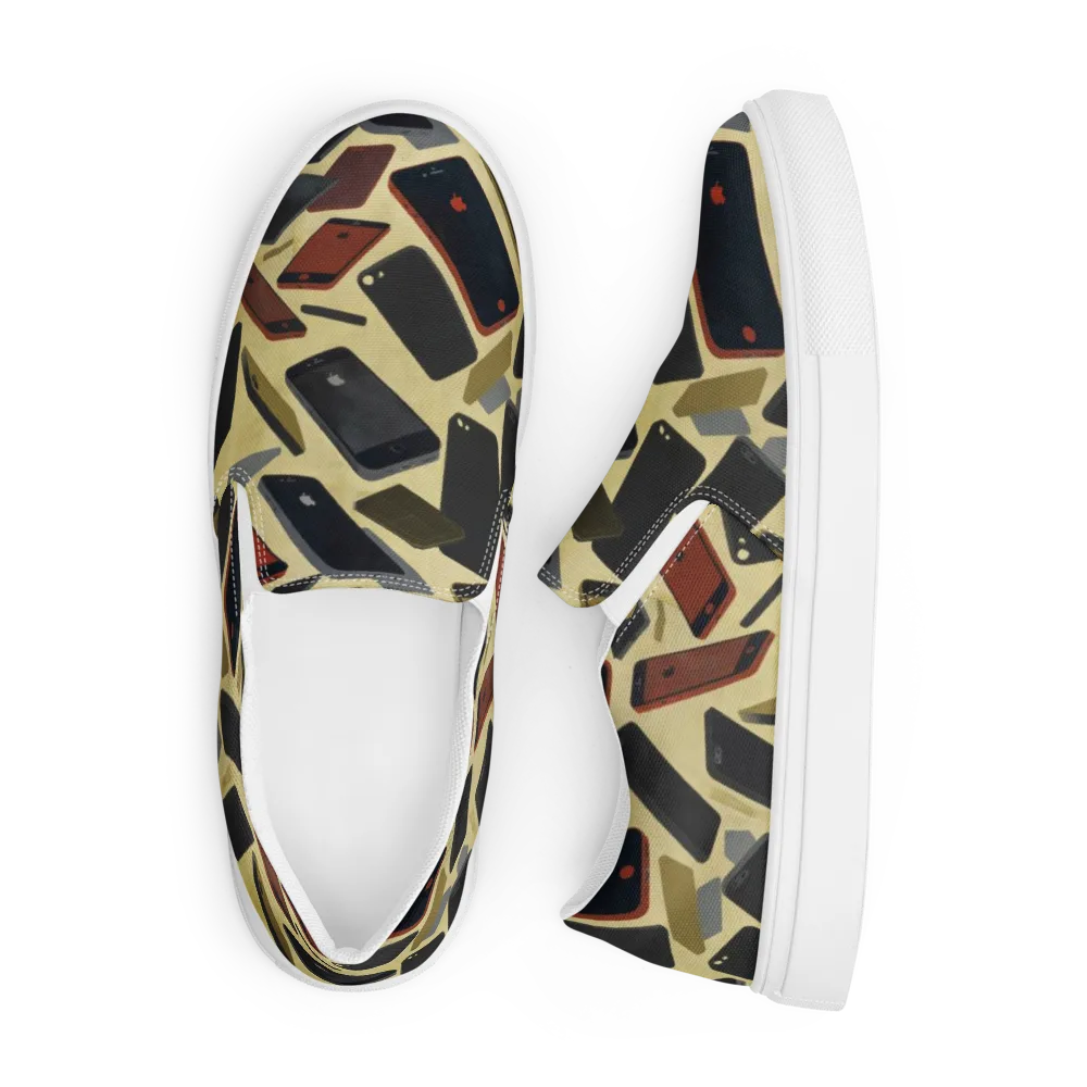 Analog Circuit on Men's Slip-On Canvas Shoes — Front