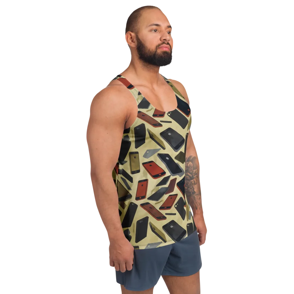 Analog Circuit on Men's Tank Top — Right Front