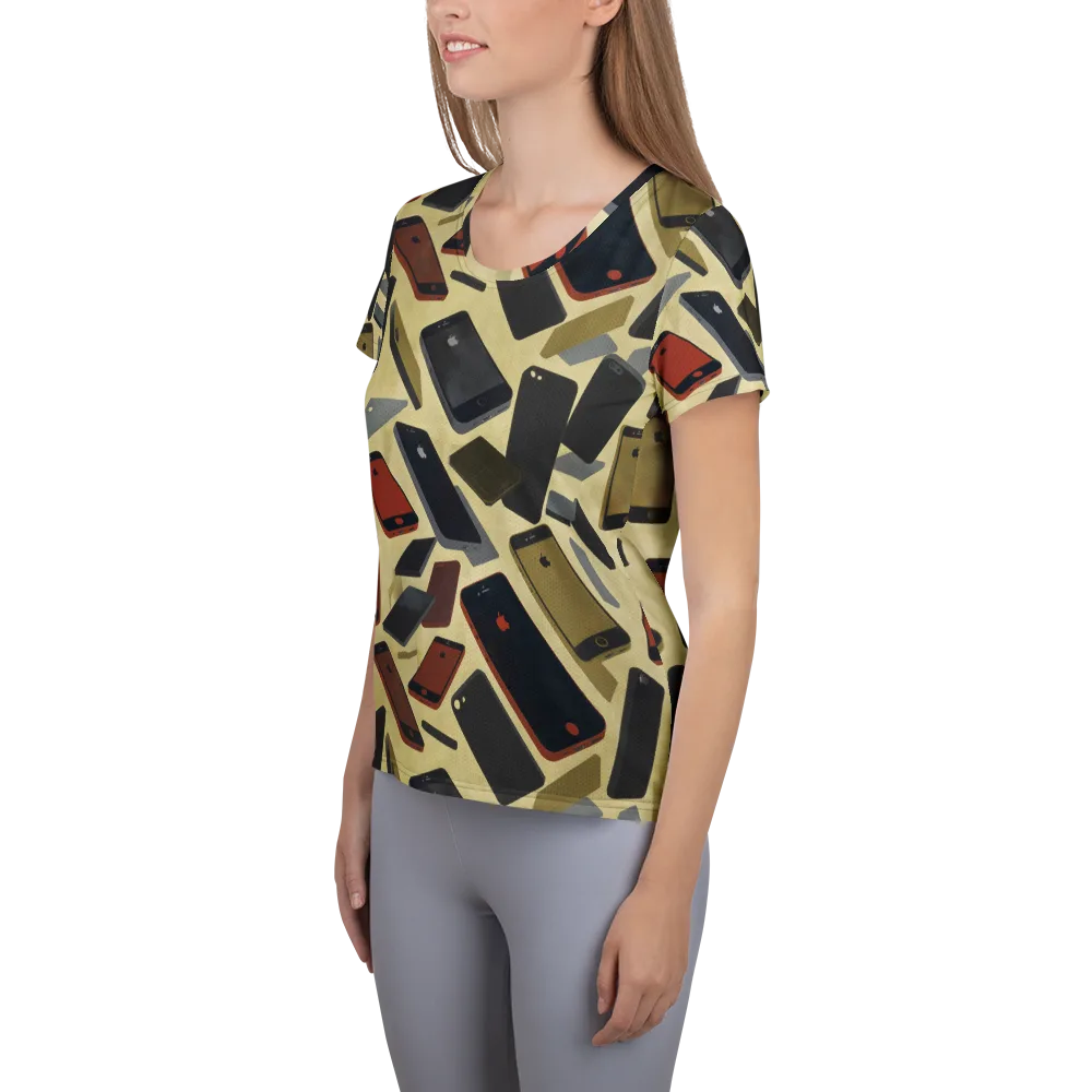 Analog Circuit on Women's Athletic T-Shirt — Left